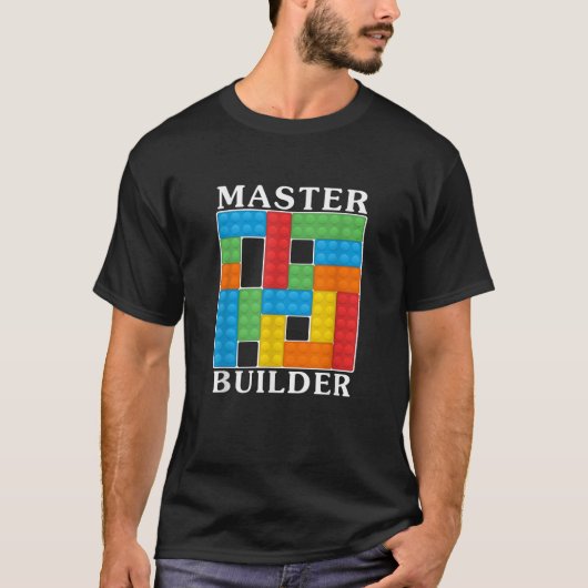 Master Builder Kids Blocks Bricks Toys Gi T-shirt (Voorkant)