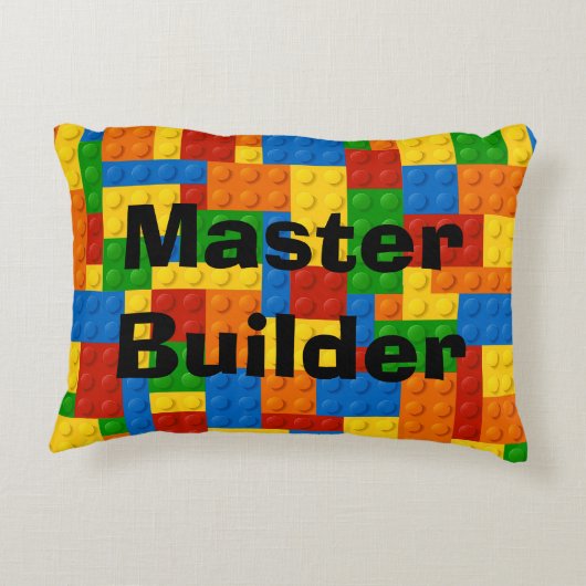 Master Builder Kinder blokken - Rechthoekig kussen (Achterkant)