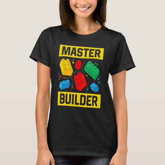 Master Builder Kinder bouwstenen Brick Speelgoed M T-shirt (Voorkant)