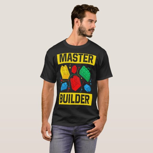 Master Builder Kinder bouwstenen Brick Speelgoed M T-shirt (Voorkant volledig)