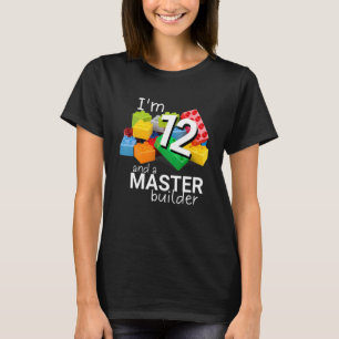 Master Builder Leuke Blokgebouw 12e Verjaardag B T-shirt