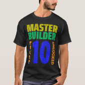 Master Builder Level 10 10e geboortedag geopend T-shirt (Voorkant)