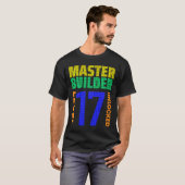 Master Builder Level 17 17e geboortedag geopend T-shirt (Voorkant volledig)