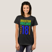 Master Builder Level 18 18e geboortedag geopend T-shirt (Voorkant volledig)