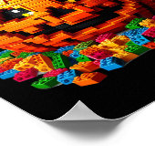 Master Builder Pumpkin Bricks Blokkeert Halloween Poster (Hoek)