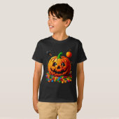 Master Builder Pumpkin Bricks Blokkeert Halloween T-shirt (Voorkant volledig)