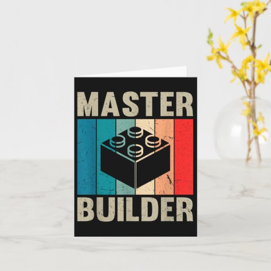 Master Builder Recto Boys Bouwstenen Set Speelgoed Kaart (Gele Bloem)