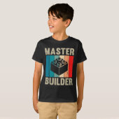 Master Builder Recto Jongens Bouwblokken Set Speel T-shirt (Voorkant volledig)