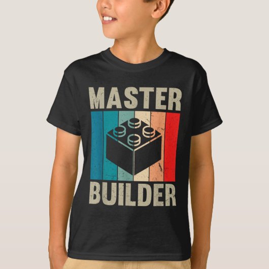 Master Builder Recto Jongens Bouwblokken Set Speel T-shirt (Voorkant)