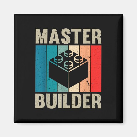 Master Builder Recto Jongens Bouwblokken Speelgoed Magneet (Voorkant)