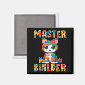 Master Builder Schattige Kat Baksteen Speelgoed Ki Magneet (Voorkant / Achterkant)