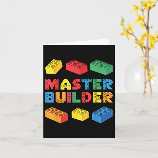 Master Builder Shirt Bricks Blocks Volwassen Kinde Kaart (Gele Bloem)