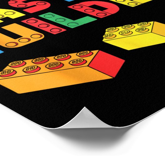 Master Builder Shirt Bricks Blocks Volwassen Kinde Poster (Hoek)