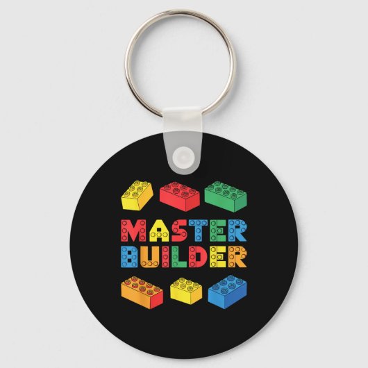 Master Builder Shirt Bricks Blocks Volwassen Kinde Sleutelhanger (Voorkant)