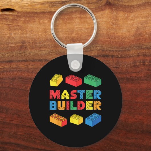 Master Builder Shirt Bricks Blocks Volwassen Kinde Sleutelhanger (Voorkant)