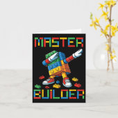 Master Builder T-shirt Dabbing Blocks Bricks Build Kaart (Gele Bloem)