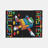 Master Builder T-shirt Dabbing Blokken Bakstenen B Fleece Deken (Voorkant (Horizontaal))