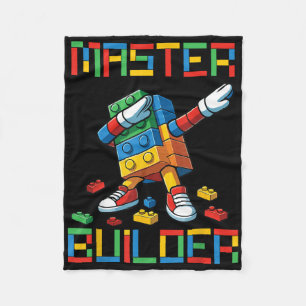 Master Builder T-shirt Dabbing Blokken Bakstenen B Fleece Deken