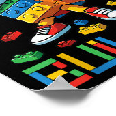 Master Builder Tee Dabbing Blocks Bricks Building  Poster (Hoek)