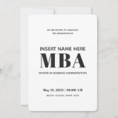 Master Business Administration MBA-Afstuderen Aankondiging (Voorkant)