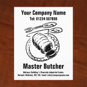 Master Butcher Cartoon Design Flyer