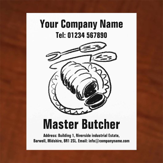 Master Butcher Cartoon Design Flyer