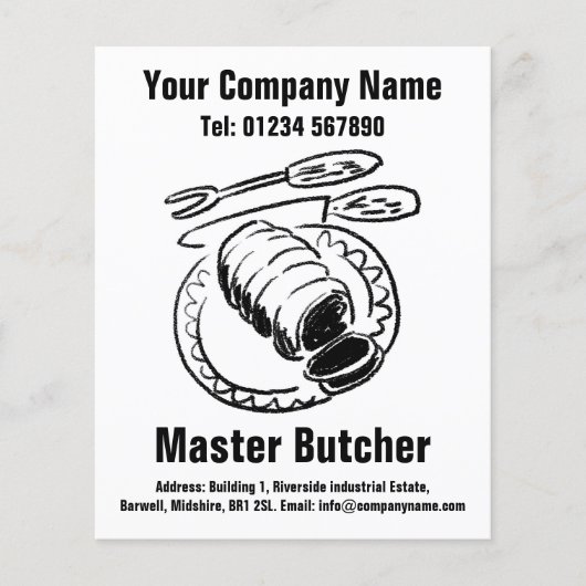 Master Butcher Cartoon Design Flyer (Voorkant)