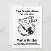 Master Butcher Cartoon Design Kaart (Voorkant)