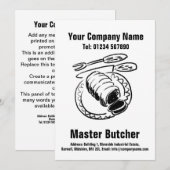 Master Butcher Cartoon Design Kaart (Voorkant / Achterkant)