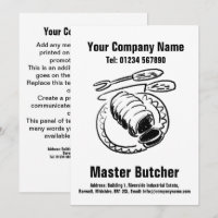 Master Butcher Cartoon Design Kaart