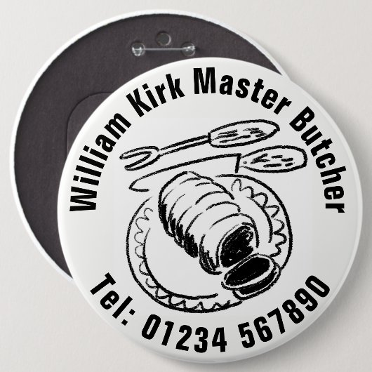 Master Butcher Ronde Button 6,0 Cm (Voorkant /achterkant)