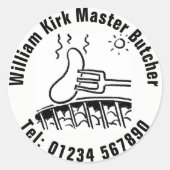 Master Butcher Ronde Sticker (Voorkant)