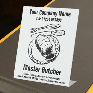 Master Butcher's Shop vrijstaand Reclamebord Met Voetstuk