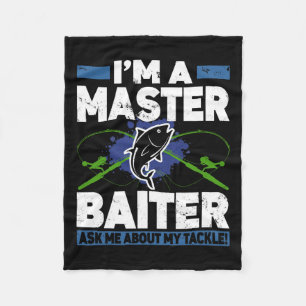 Master Byiter Shirt Funny Gevist Visser Vis Fleece Deken