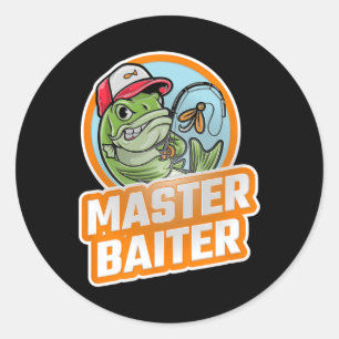 Master Byiter Vintage B Vist Funny Angler 1 Ronde Sticker