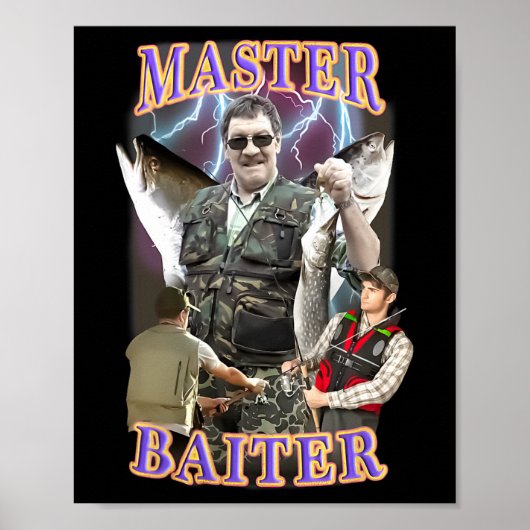 Master Byiter Vintage Byss Vissen Grappige Hengela Poster (Voorkant)