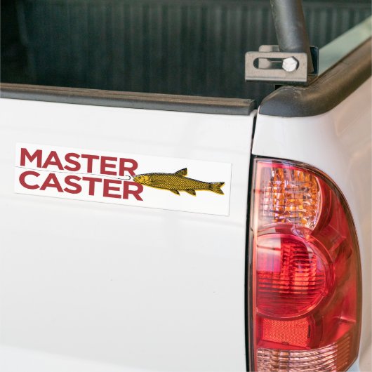 Master Caster Catching Fish Gevist Bumpersticker (Op Truck)