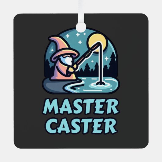 Master Caster Fantasy Gevist Metalen Ornament (Voorkant)