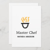 Master chef add name black pan yellow fire fume co kaart (Voorkant / Achterkant)