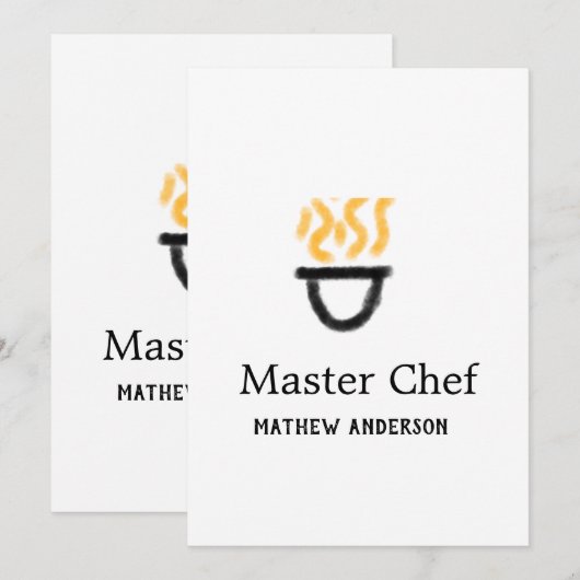 Master chef add name black pan yellow fire fume co kaart (Voorkant / Achterkant)