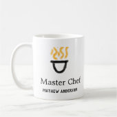 Master chef add name black pan yellow fire fume co koffiemok (Links)