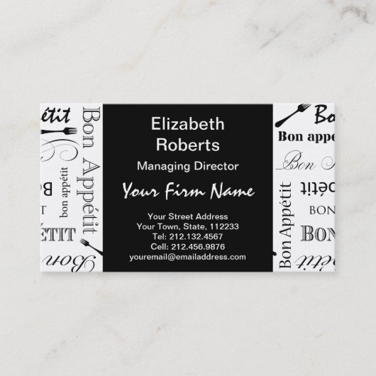 Master Chef Bon Appetit Food Lover Visitekaartje (Voorkant)
