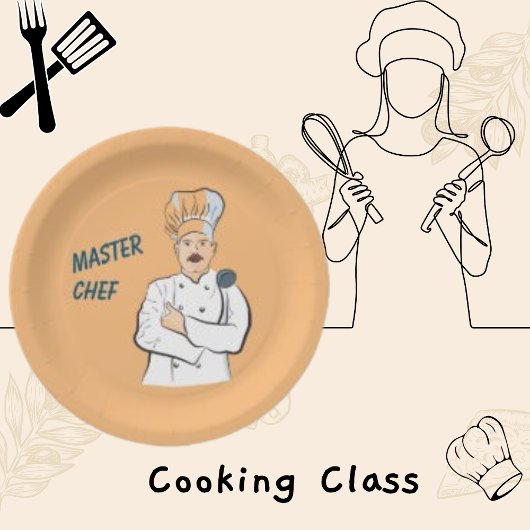 Master Chef, en  Cook Foto Papieren Bordje