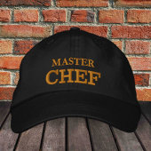 MASTER CHEF geborduurd honkbalgoud/zwart pet