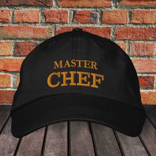 MASTER CHEF geborduurd honkbalgoud/zwart pet