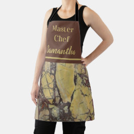 Master Chef Gele Abstracte Achtergrond Edelsteen Schort