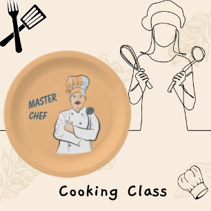 Master Chef Gepersonaliseerde en  Cook Foto Papieren Bordje