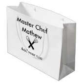 Master chef keuken bakker kook toevoegen tekst naa groot cadeauzakje (Achterkant Gekanteld)