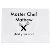 Master chef keuken bakkerij kok tekst naam snijden groot cadeauzakje (Achterkant)