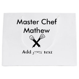 Master chef keuken bakkerij kok voeg tekst naam sn groot cadeauzakje